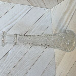 Vintage Clear Milk Glass Style Flower Vase